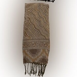Pashmina Scarf Elegant Brown and Tan Nuetrals New